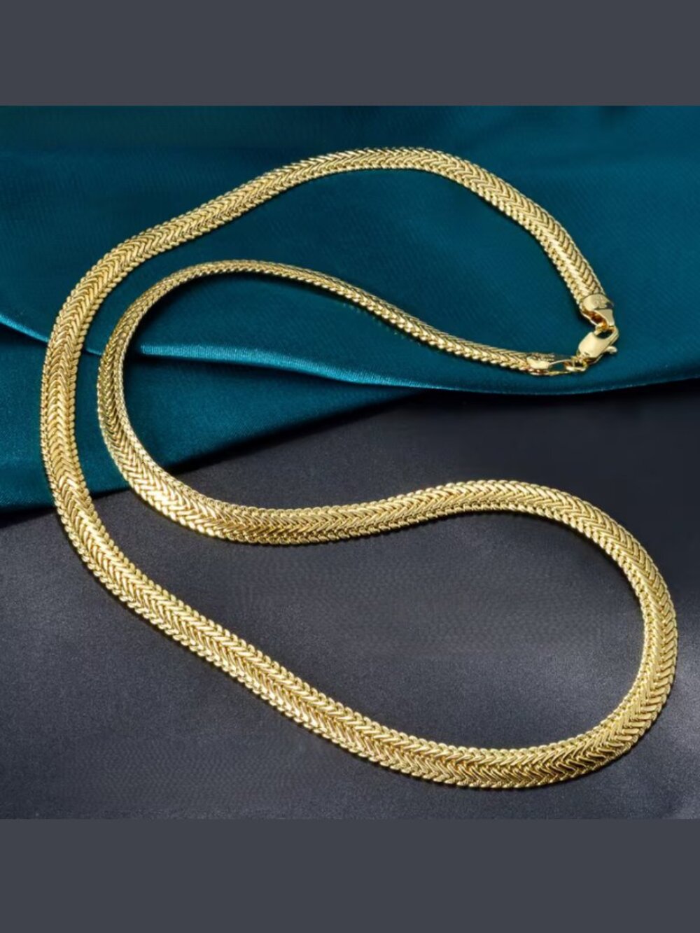 24" Womens 18K Gold Chain Link Style Necklace Ladies Stamped 18 K Silver Jewelry